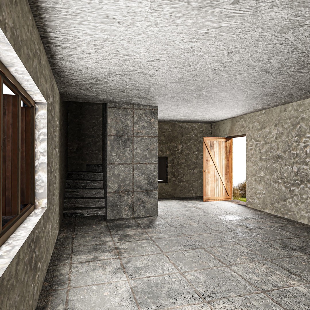 Old Vintage House 3D Model – Low Poly PBR Asset for Games - View 8