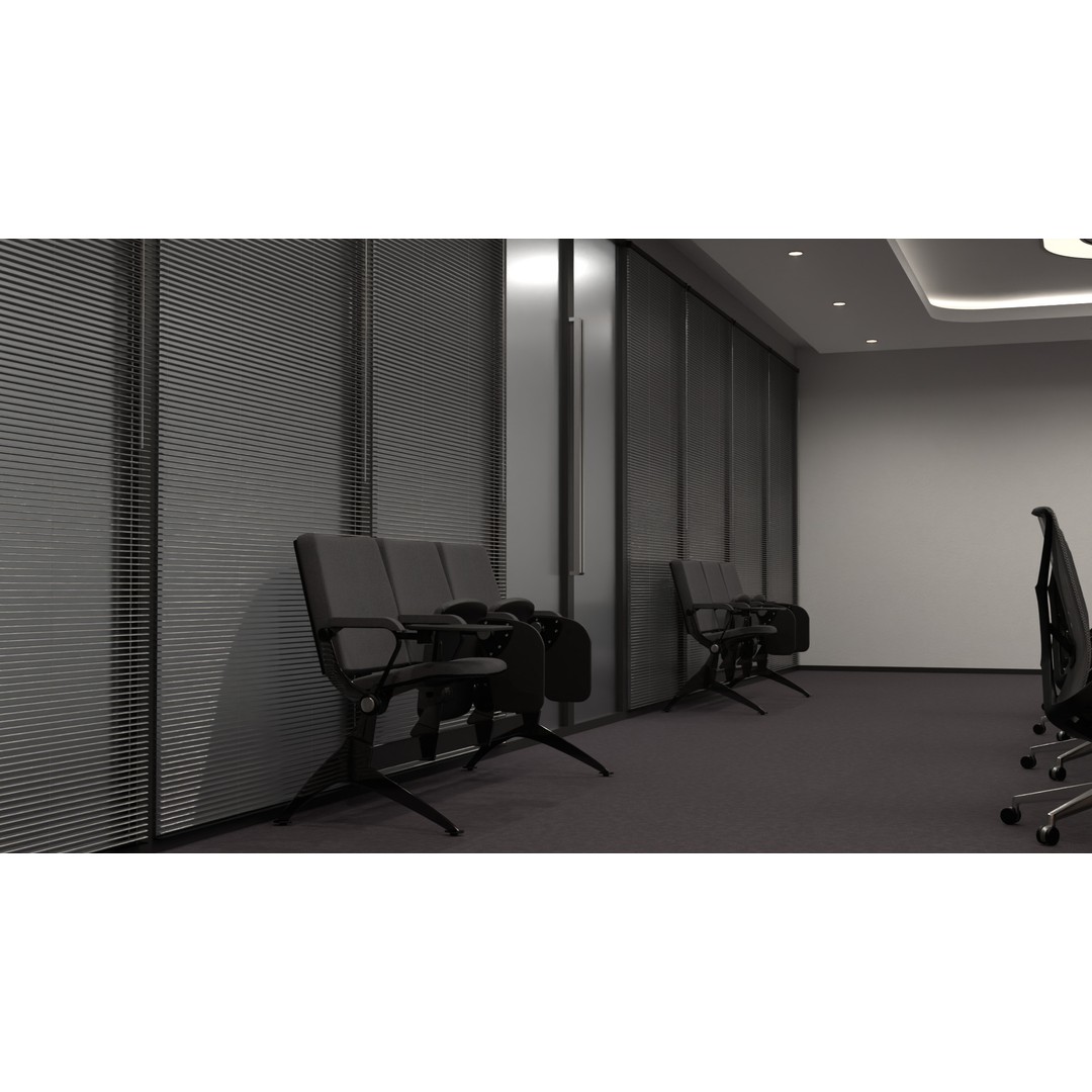 Bright Conference Room 3D Model – Modern Interior Design, FBX