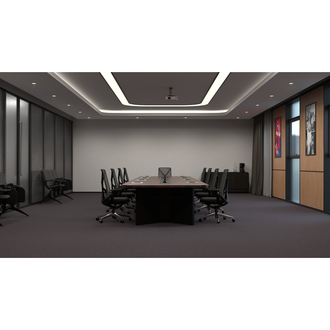Bright Conference Room 3D Model – Modern Interior Design, FBX - View 4