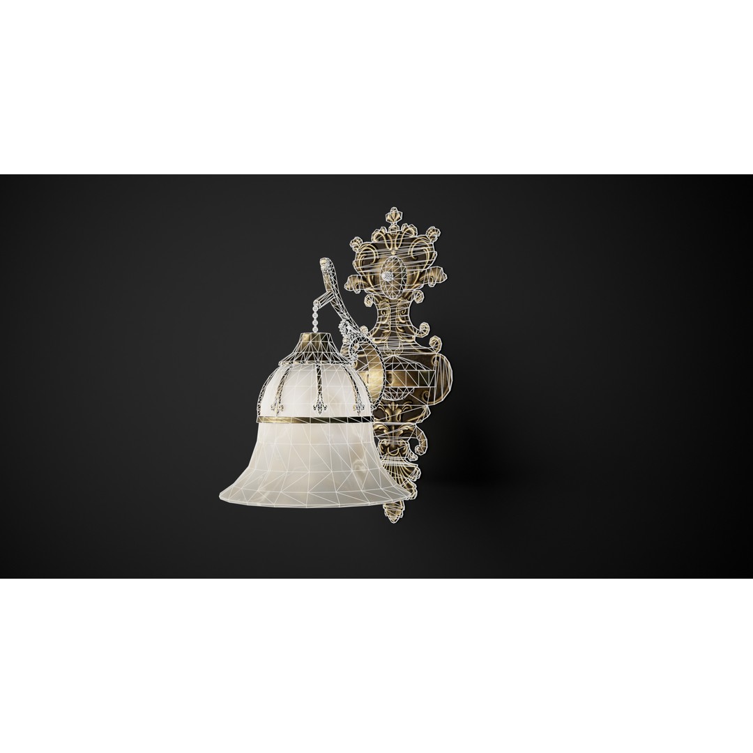 Vintage Wall Lamp 3D Model – Low Poly Game-Ready Asset, FBX, OBJ