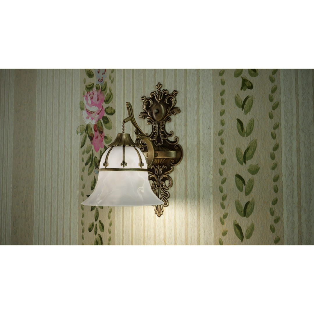 Vintage Wall Lamp 3D Model – Low Poly Game-Ready Asset, FBX, OBJ - View 2