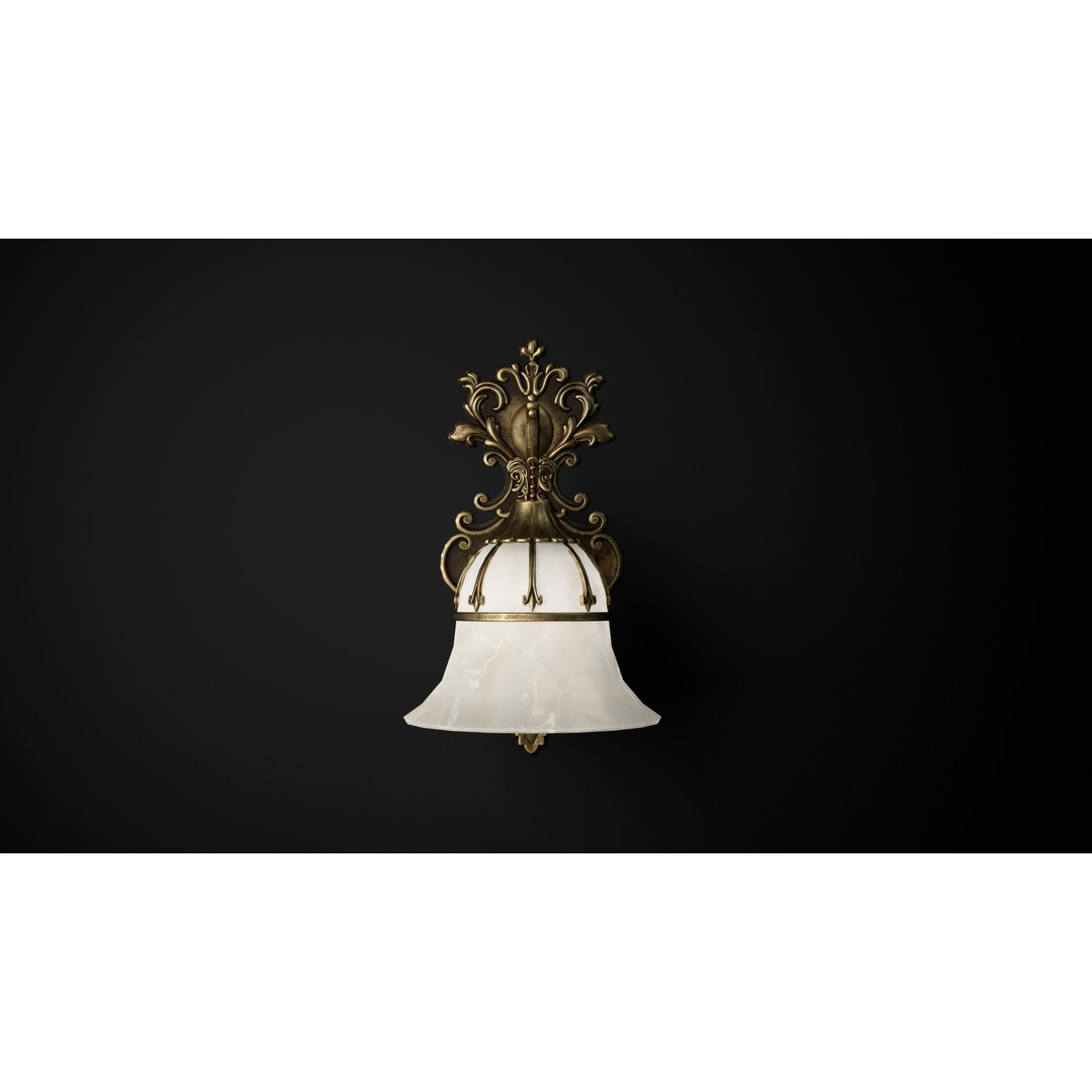 Vintage Wall Lamp 3D Model – Low Poly Game-Ready Asset, FBX, OBJ - View 6