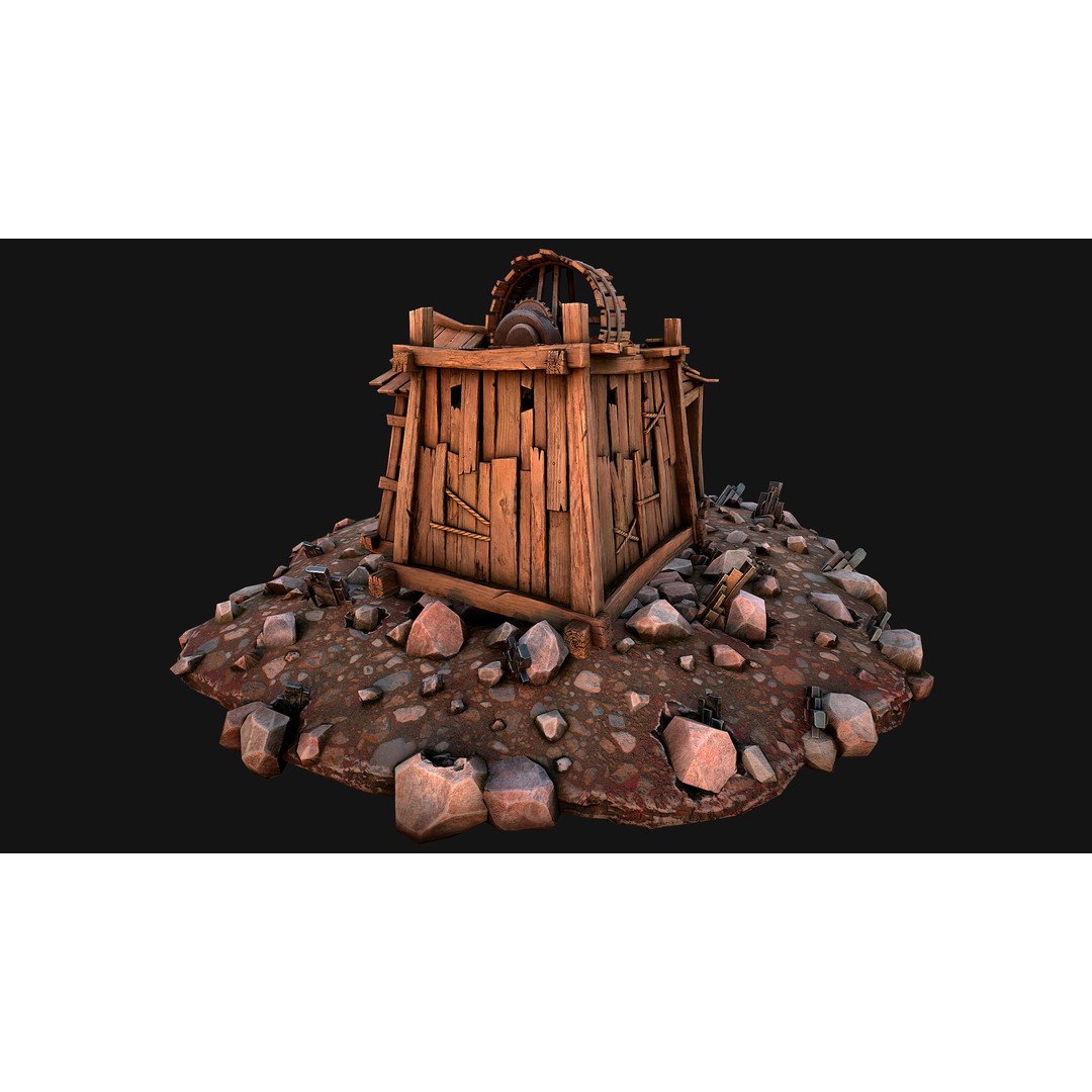 Medieval Mine 3D Model – Low Poly Game Asset, PBR Textures, FBX - View 18