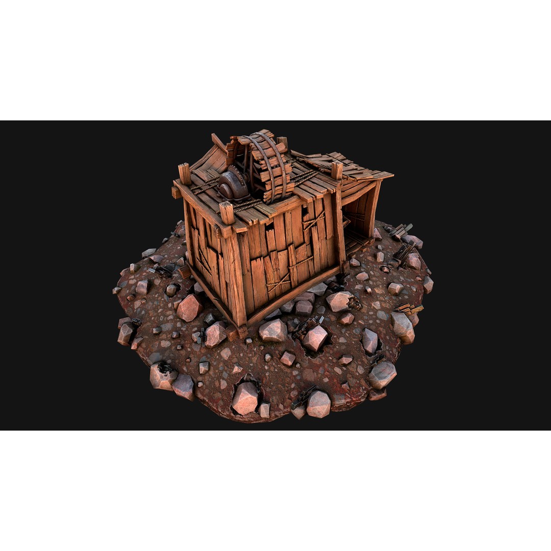 Medieval Mine 3D Model – Low Poly Game Asset, PBR Textures, FBX - View 21