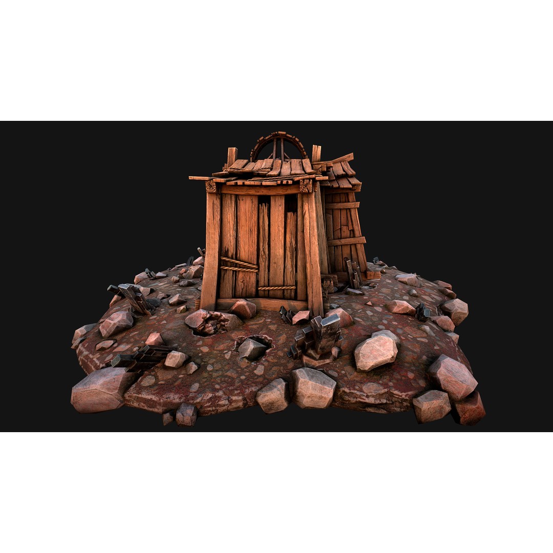 Medieval Mine 3D Model – Low Poly Game Asset, PBR Textures, FBX - View 23