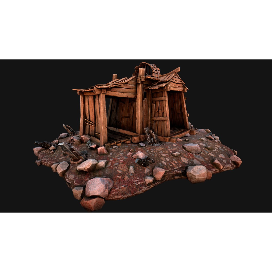 Medieval Mine 3D Model – Low Poly Game Asset, PBR Textures, FBX - View 24