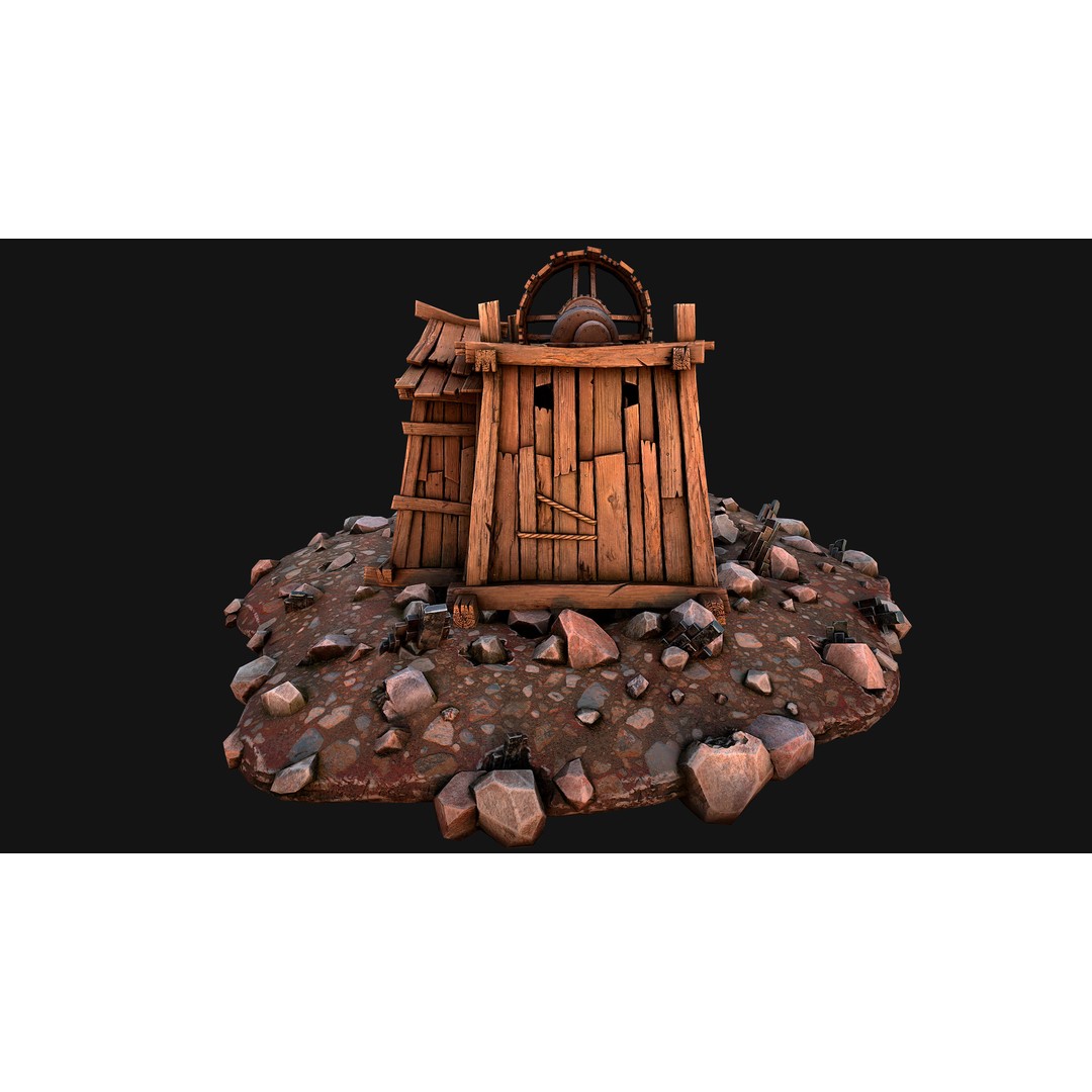 Medieval Mine 3D Model – Low Poly Game Asset, PBR Textures, FBX - View 26