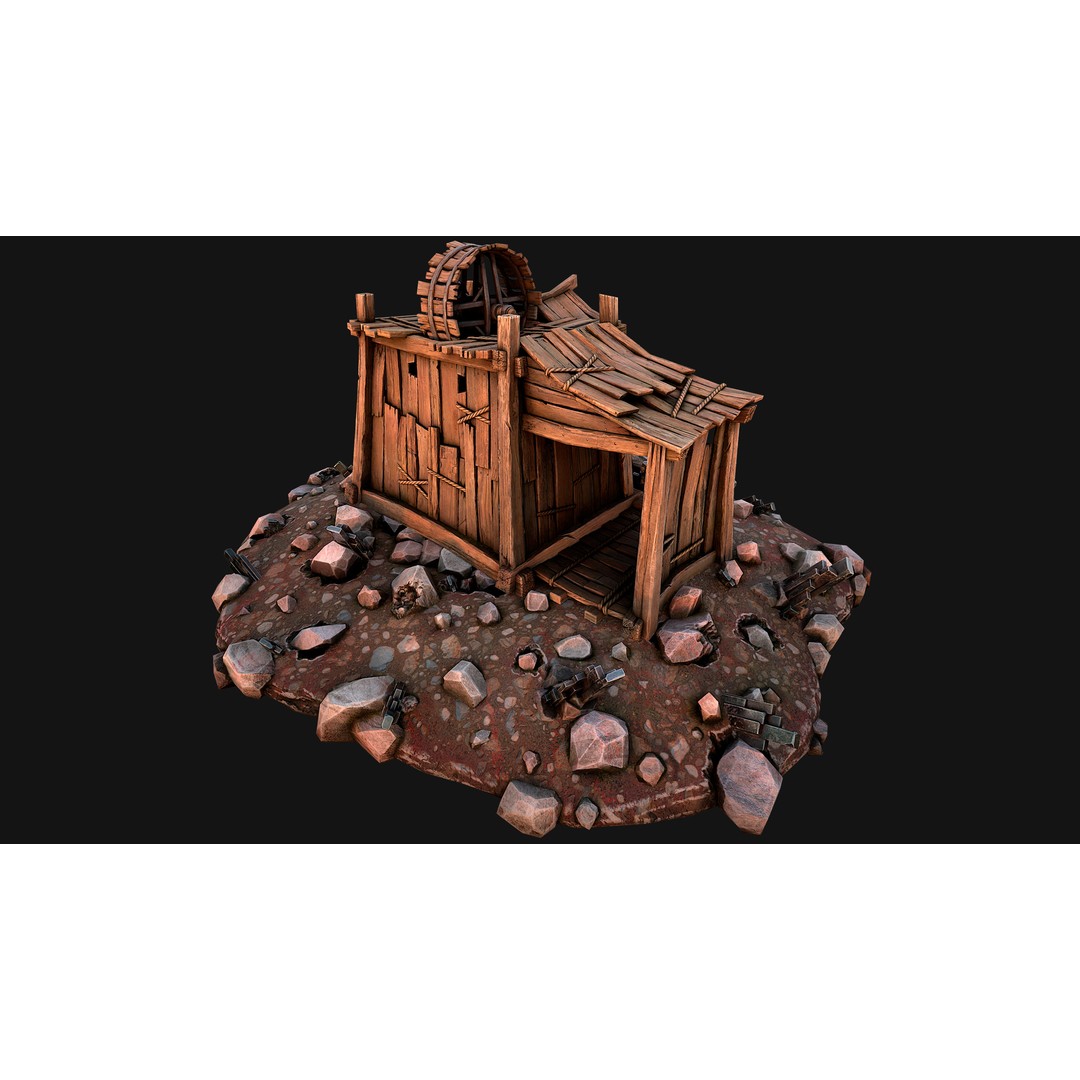 Medieval Mine 3D Model – Low Poly Game Asset, PBR Textures, FBX - View 27