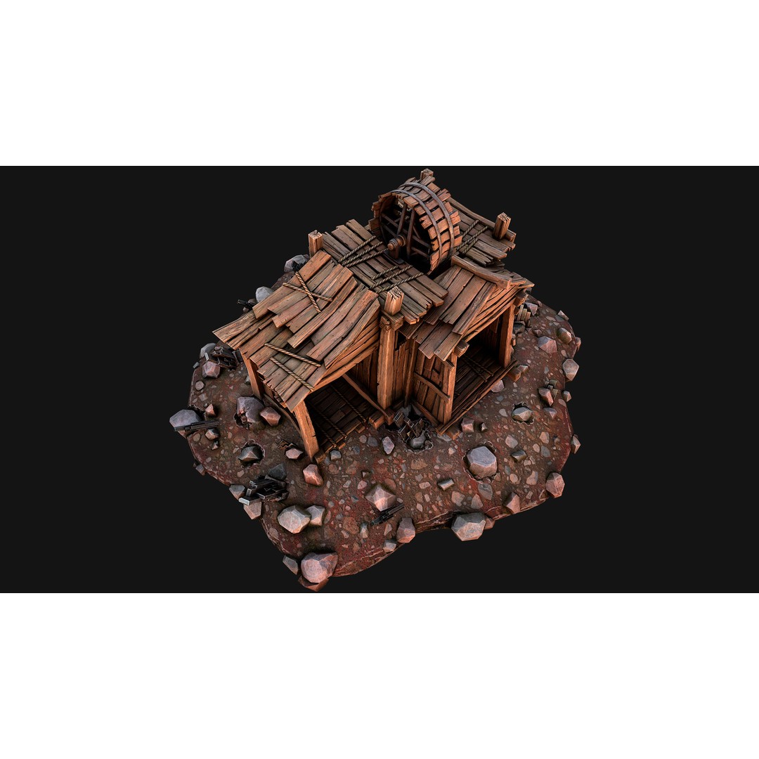 Medieval Mine 3D Model – Low Poly Game Asset, PBR Textures, FBX - View 29