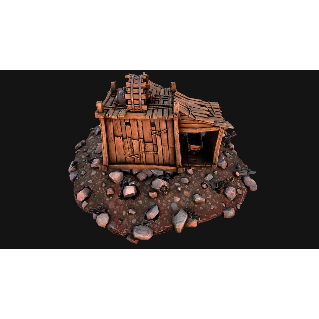 Medieval Mine 3D Model – Low Poly Game Asset, PBR Textures, FBX - View 30