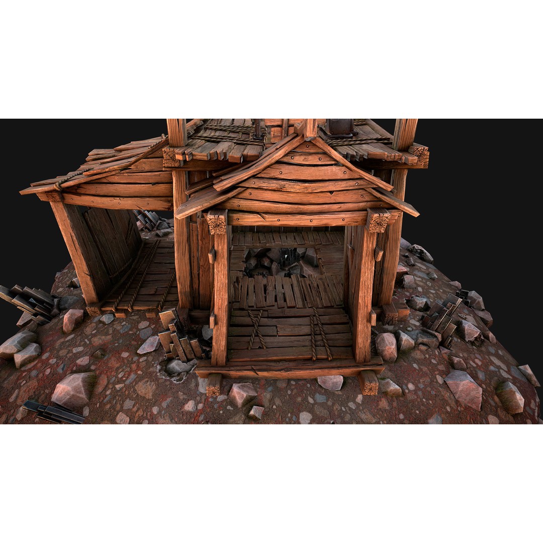 Medieval Mine 3D Model – Low Poly Game Asset, PBR Textures, FBX - View 33