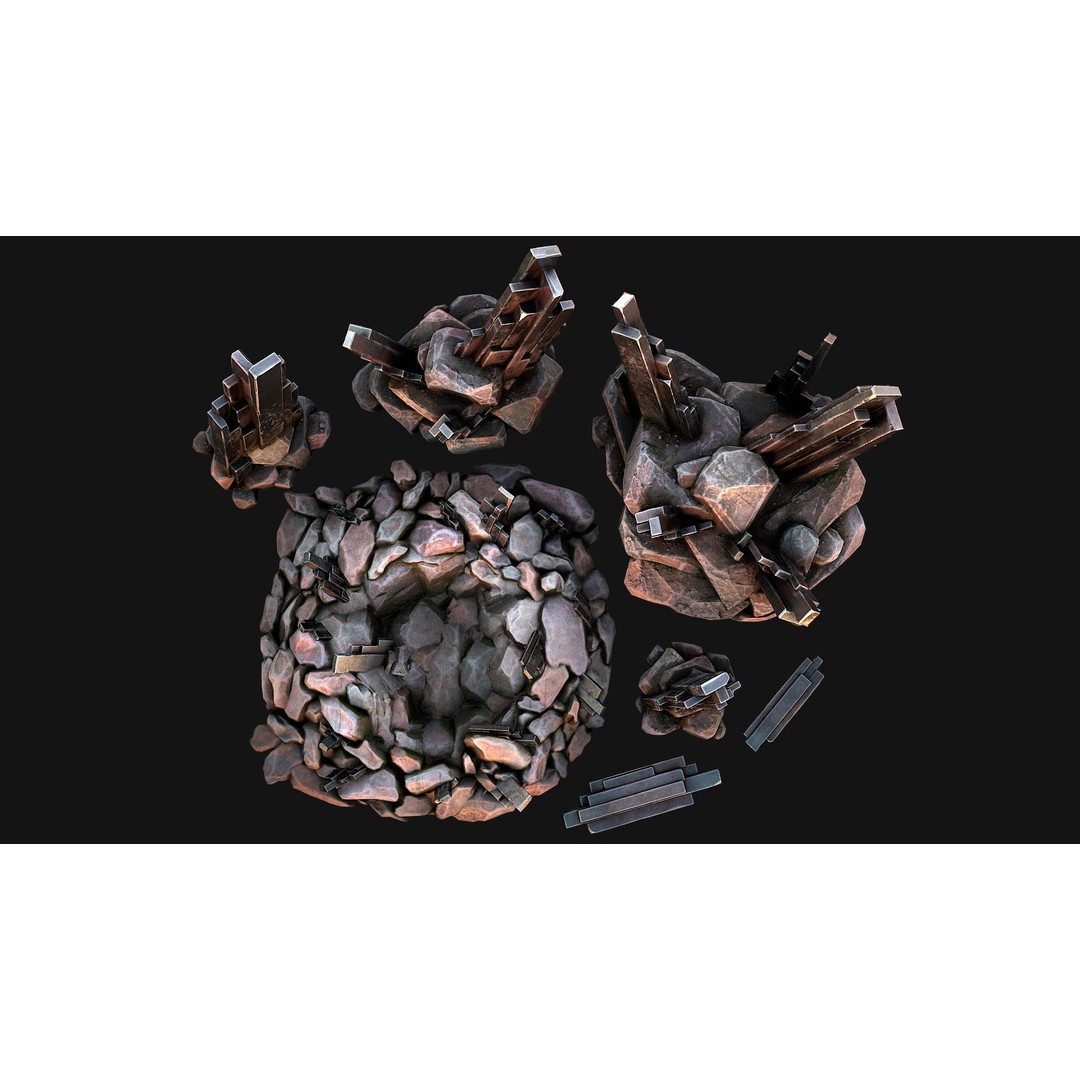 Medieval Mine 3D Model – Low Poly Game Asset, PBR Textures, FBX - View 48