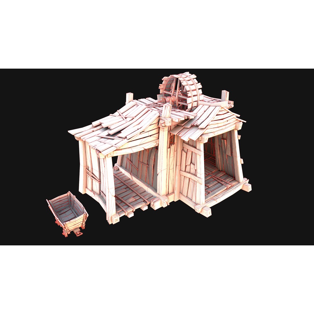 Medieval Mine 3D Model – Low Poly Game Asset, PBR Textures, FBX - View 51