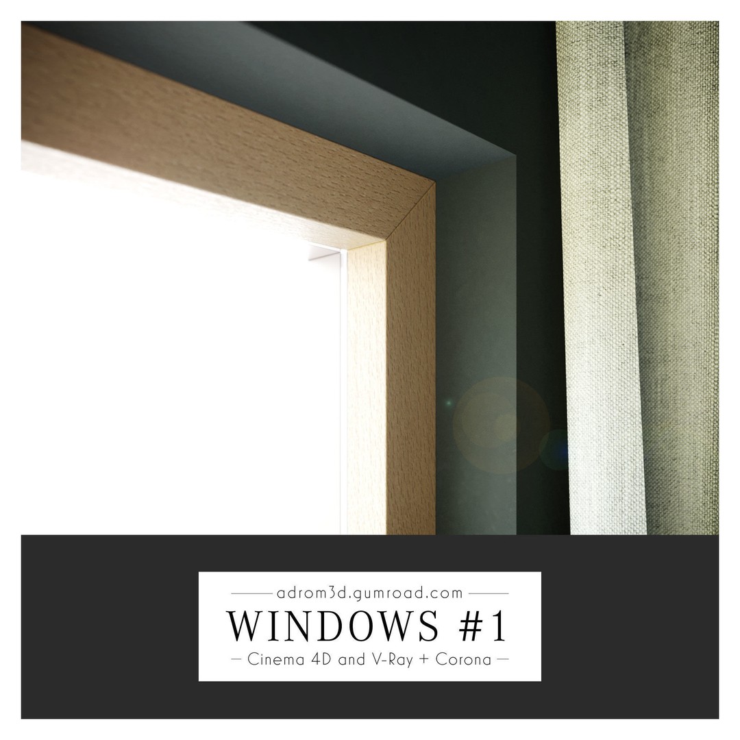 Modern Window Set 3D Model – PBR Textures for Cinema 4D - View 4