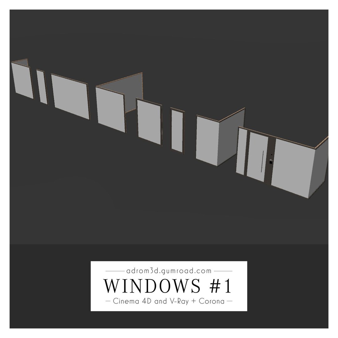 Modern Window Set 3D Model – PBR Textures for Cinema 4D - View 5