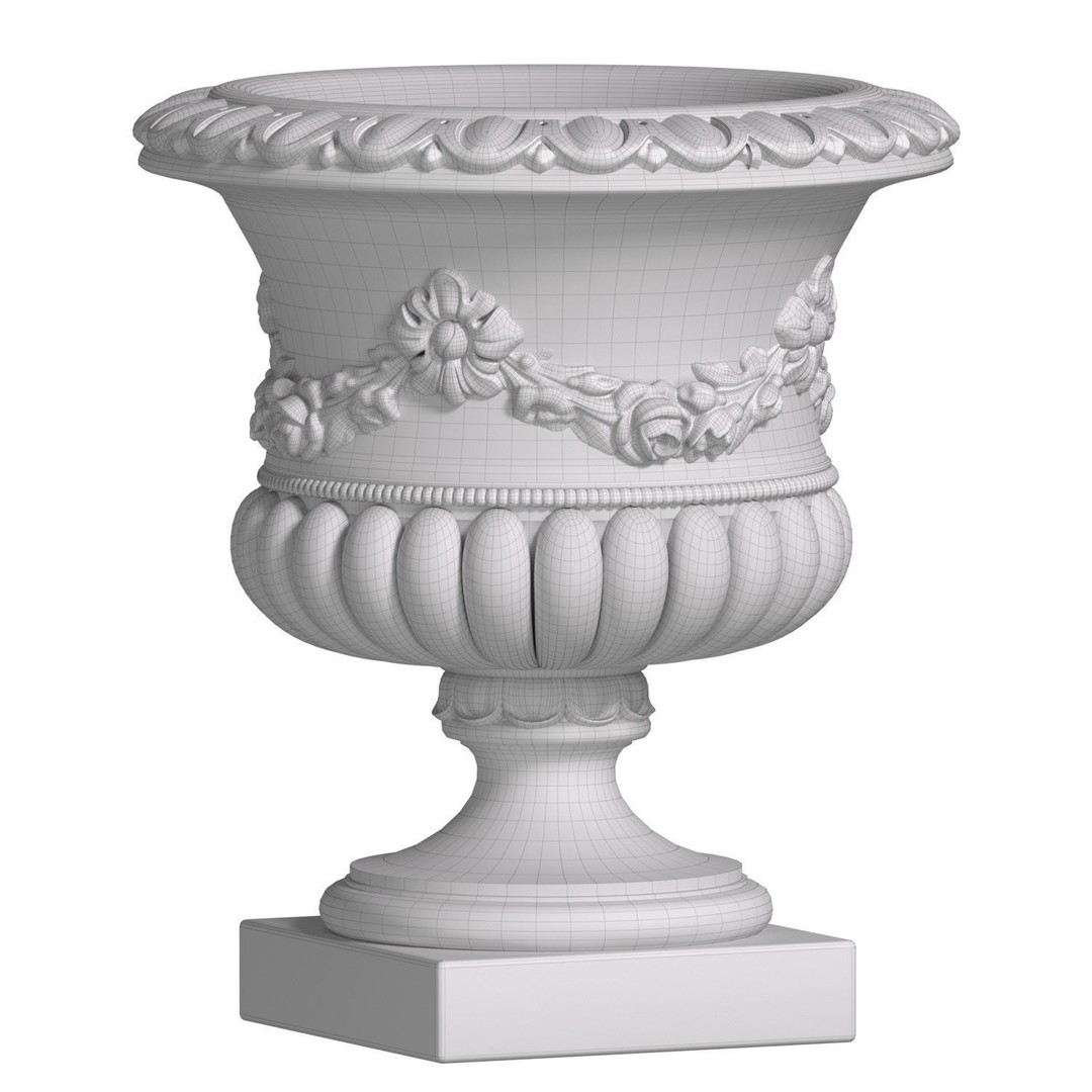 Classic Vase 3D Model – Baroque Style Garden Decoration, FBX