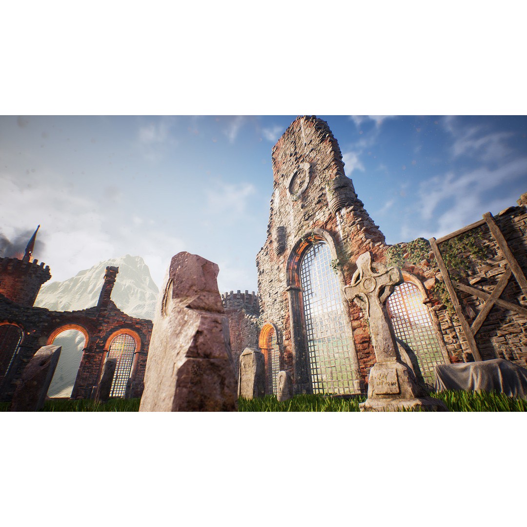 Fantasy Medieval Castle 3D Model – Low Poly Game Asset, PBR Textures - View 4