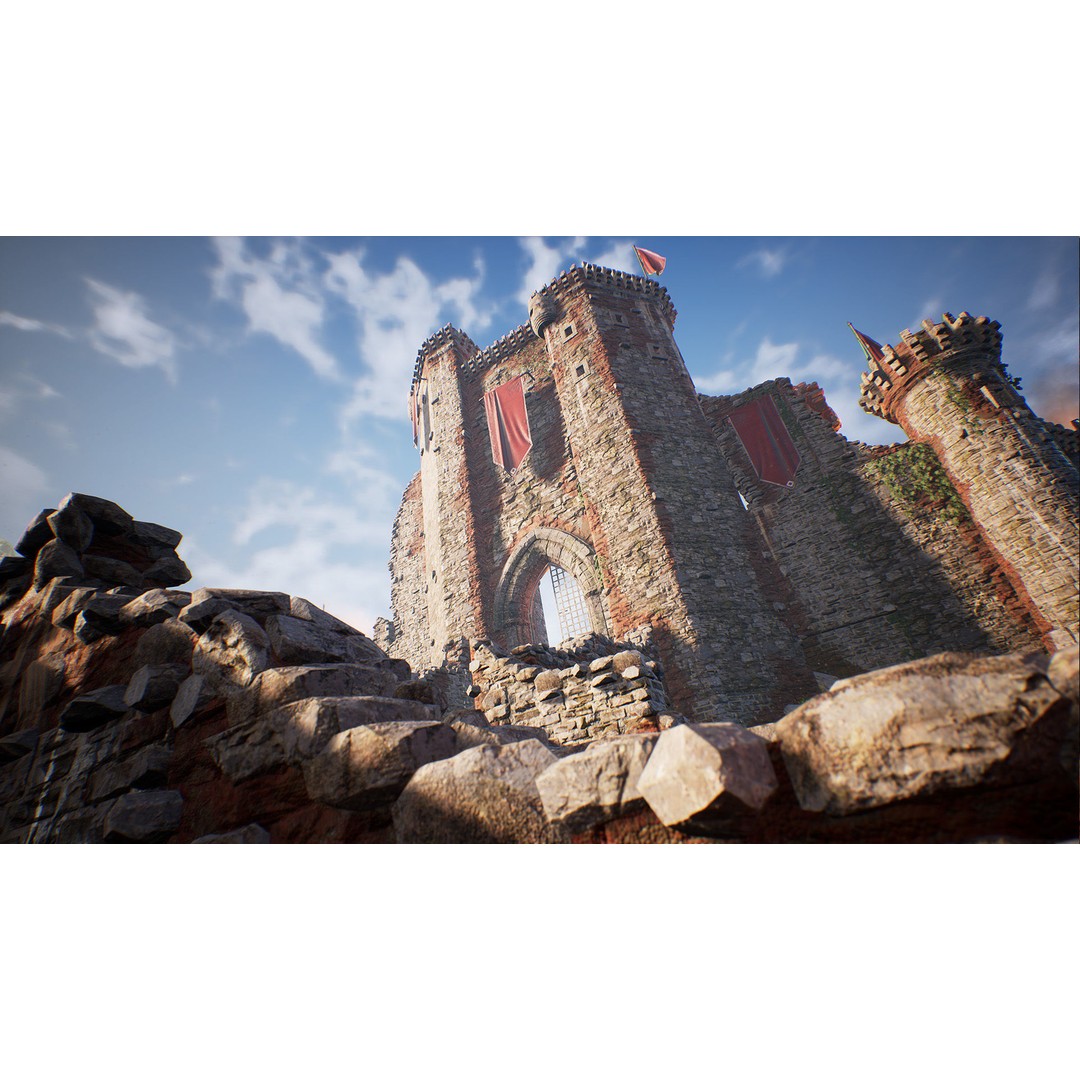 Fantasy Medieval Castle 3D Model – Low Poly Game Asset, PBR Textures - View 6