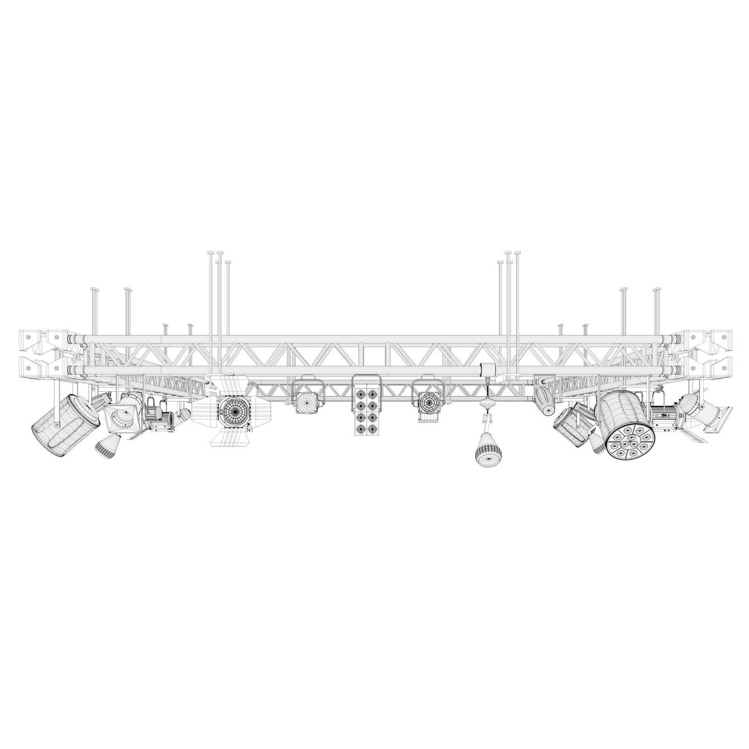 Light Truss 3D Model – Industrial Stage Rig, FBX, Blender, 3DSMAX - View 10
