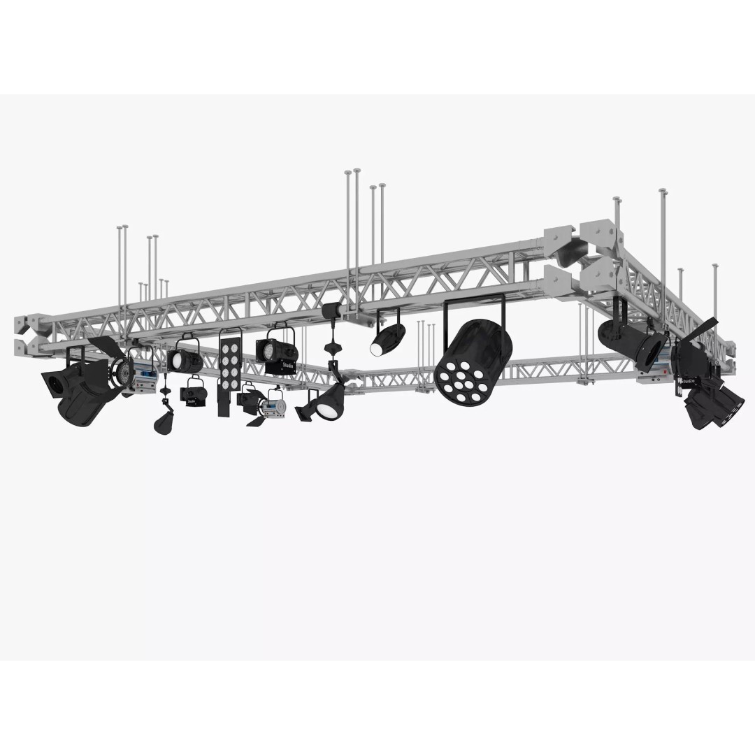 Light Truss 3D Model – Industrial Stage Rig, FBX, Blender, 3DSMAX - View 2