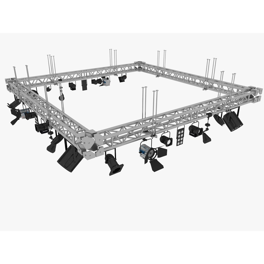 Light Truss 3D Model – Industrial Stage Rig, FBX, Blender, 3DSMAX - View 5