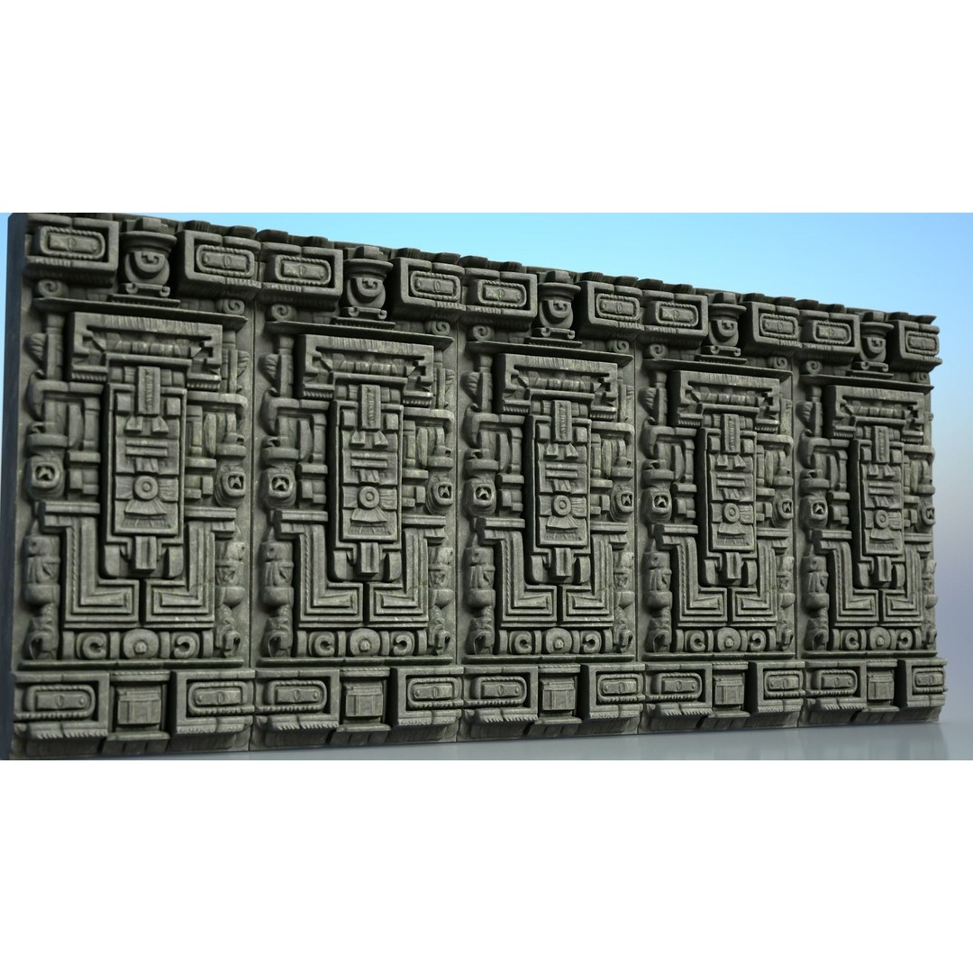 Mayan Walls 3D Model – Low Poly Architectural Asset, FBX & Blender - View 10