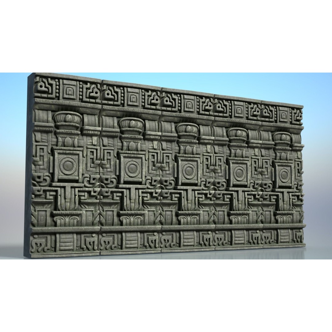Mayan Walls 3D Model – Low Poly Architectural Asset, FBX & Blender - View 11