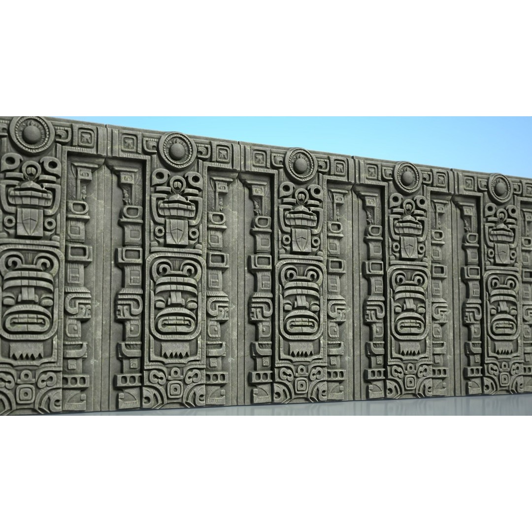 Mayan Walls 3D Model – Low Poly Architectural Asset, FBX & Blender - View 12