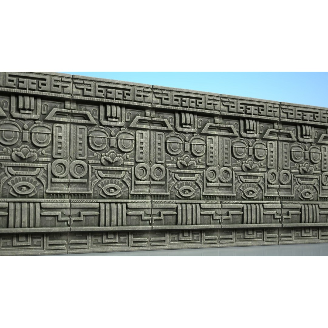 Mayan Walls 3D Model – Low Poly Architectural Asset, FBX & Blender - View 13