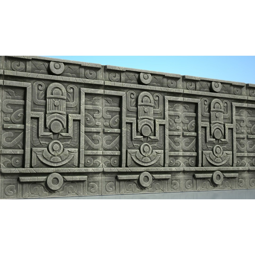 Mayan Walls 3D Model – Low Poly Architectural Asset, FBX & Blender - View 14