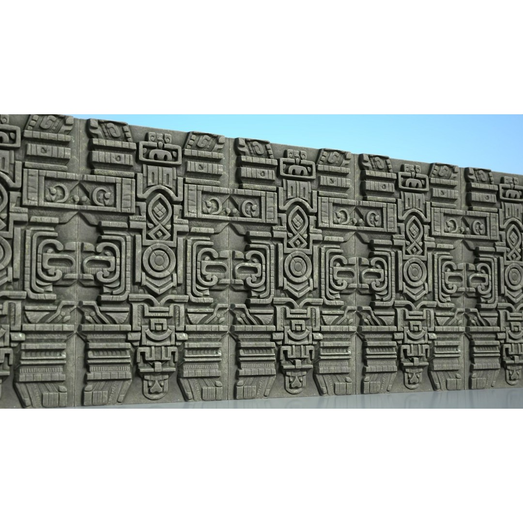 Mayan Walls 3D Model – Low Poly Architectural Asset, FBX & Blender - View 15