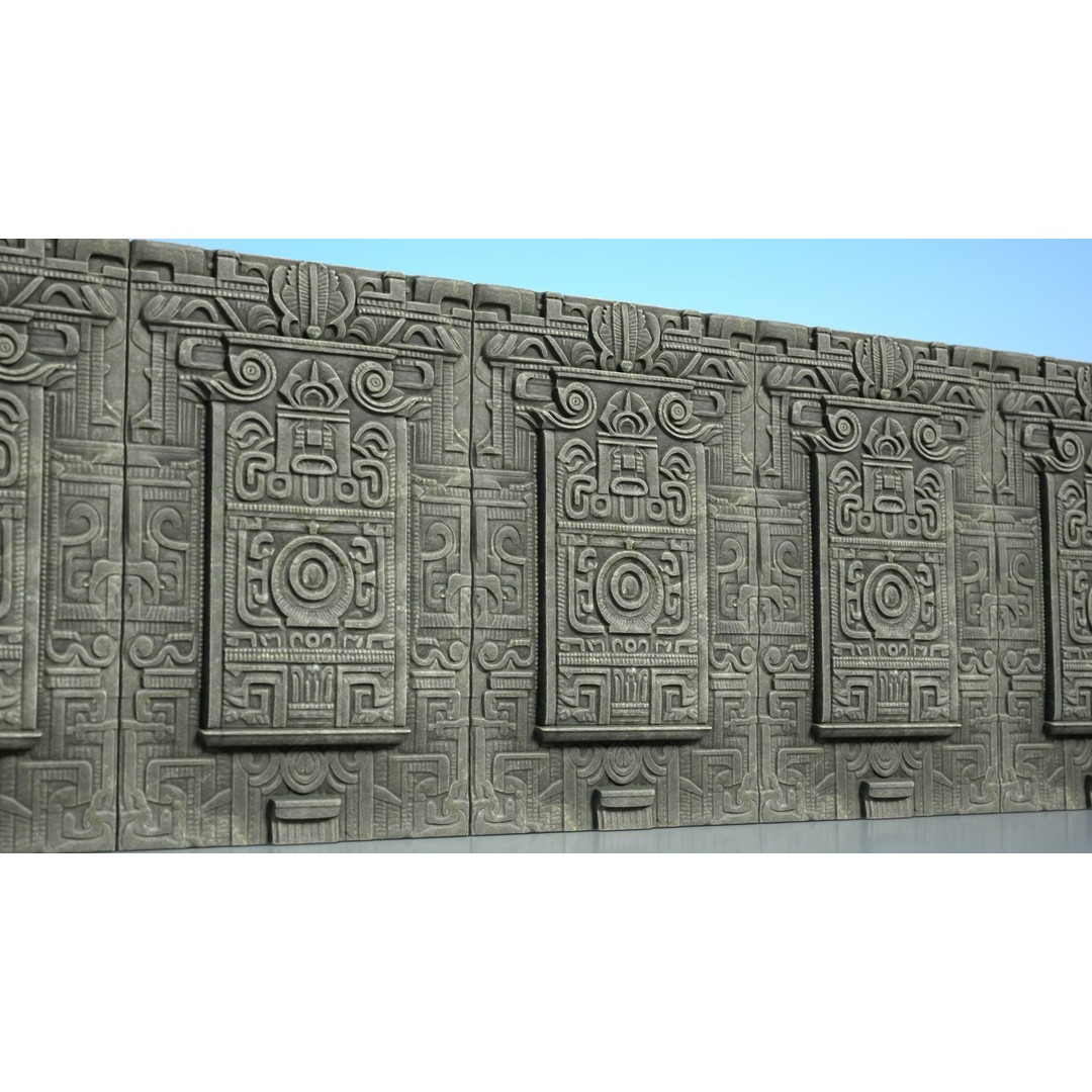 Mayan Walls 3D Model – Low Poly Architectural Asset, FBX & Blender - View 18