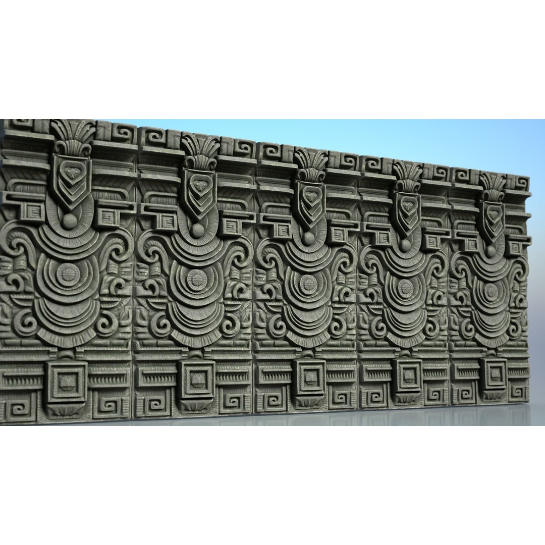 Mayan Walls 3D Model – Low Poly Architectural Asset, FBX & Blender - View 19