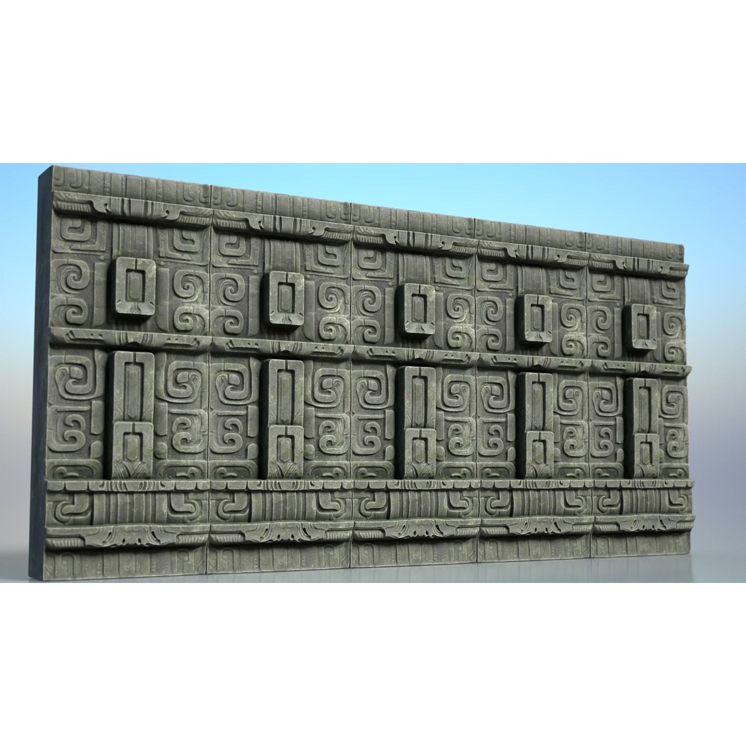 Mayan Walls 3D Model – Low Poly Architectural Asset, FBX & Blender - View 23