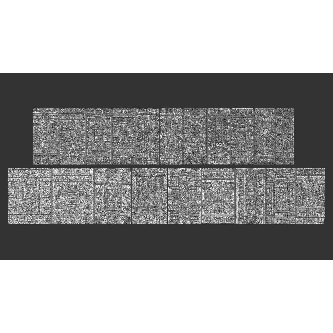 Mayan Walls 3D Model – Low Poly Architectural Asset, FBX & Blender - View 24