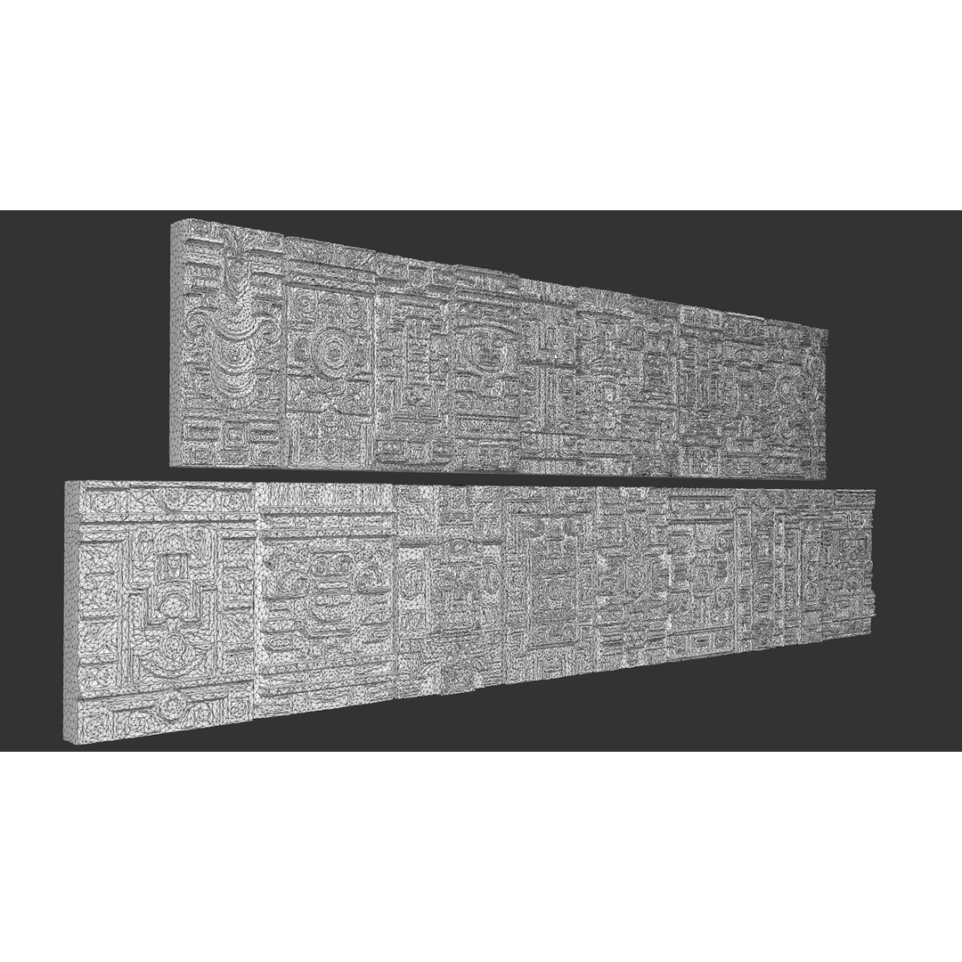 Mayan Walls 3D Model – Low Poly Architectural Asset, FBX & Blender - View 25