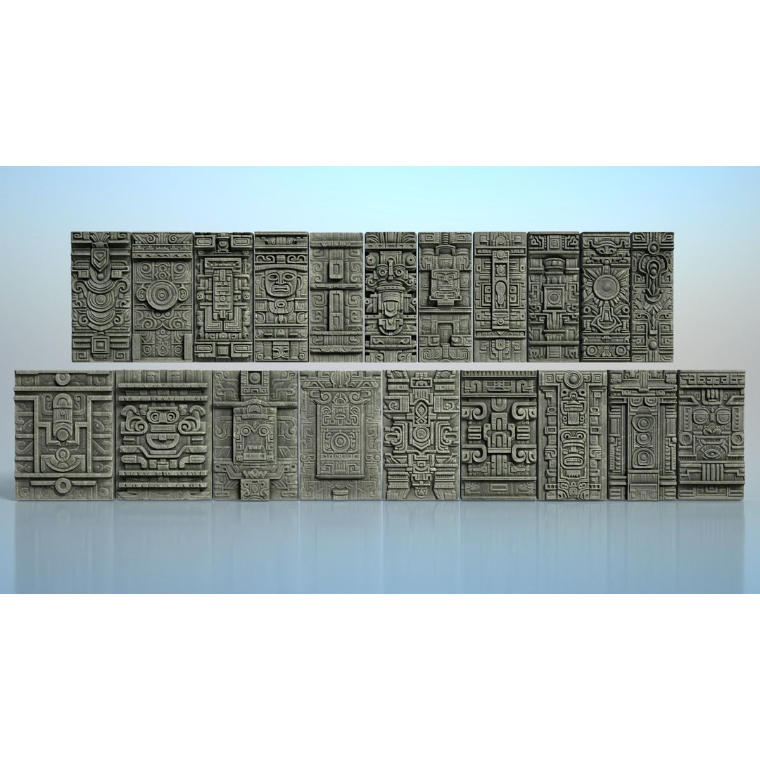 Mayan Walls 3D Model – Low Poly Architectural Asset, FBX & Blender - View 3