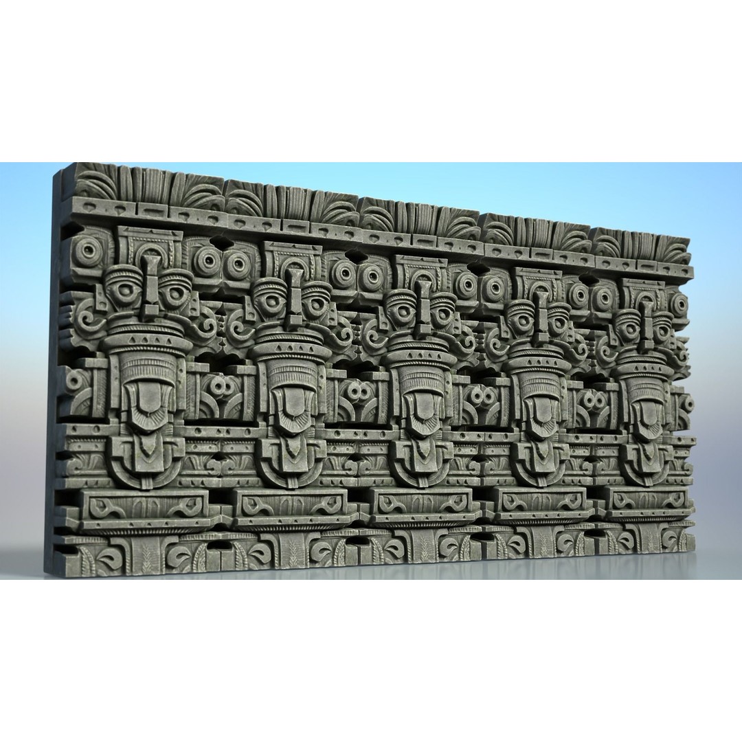 Mayan Walls 3D Model – Low Poly Architectural Asset, FBX & Blender - View 5