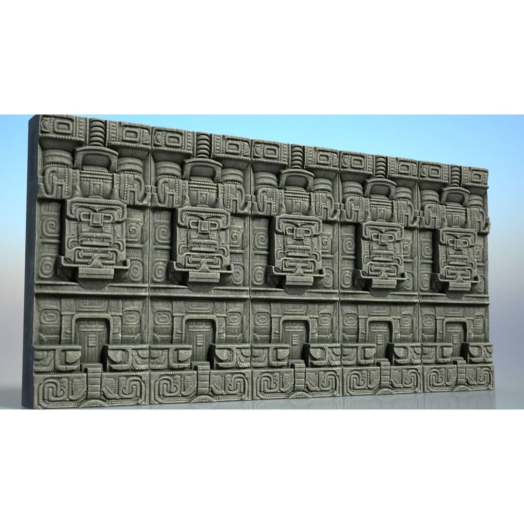 Mayan Walls 3D Model – Low Poly Architectural Asset, FBX & Blender - View 8