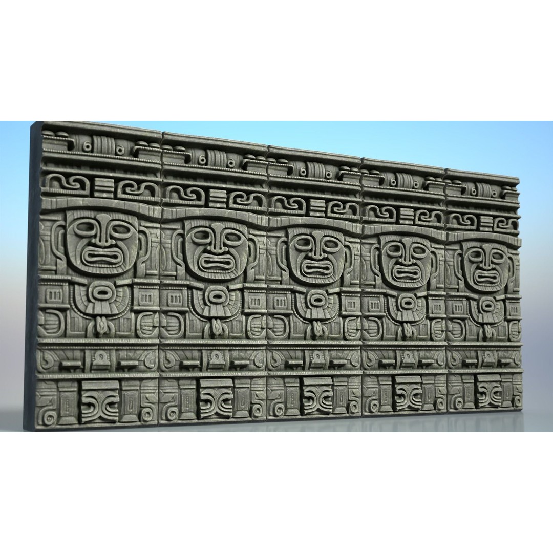Mayan Walls 3D Model – Low Poly Architectural Asset, FBX & Blender - View 9