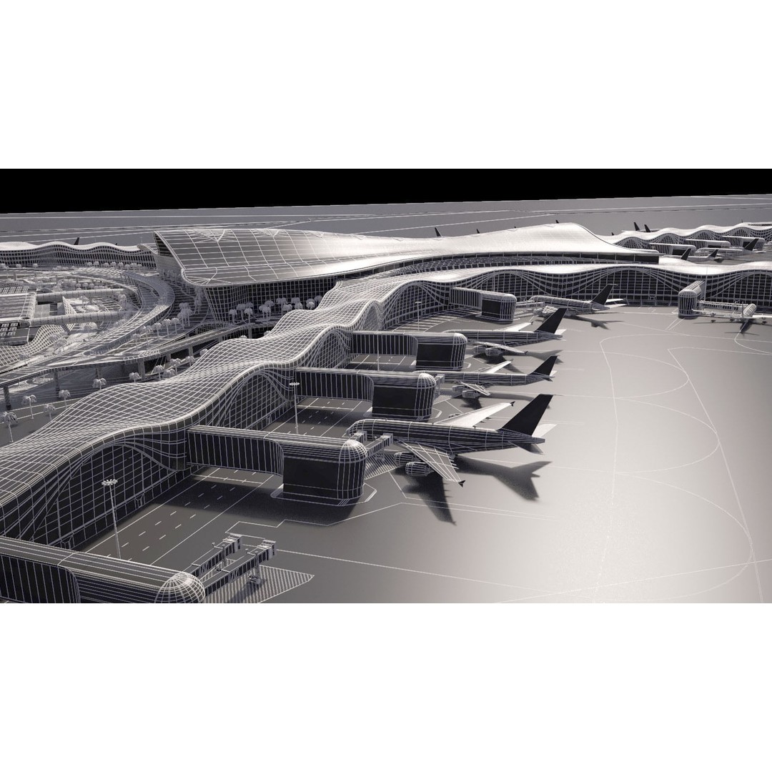 Abu Dhabi Airport 3D Model – High Detail Architectural Landmark, FBX