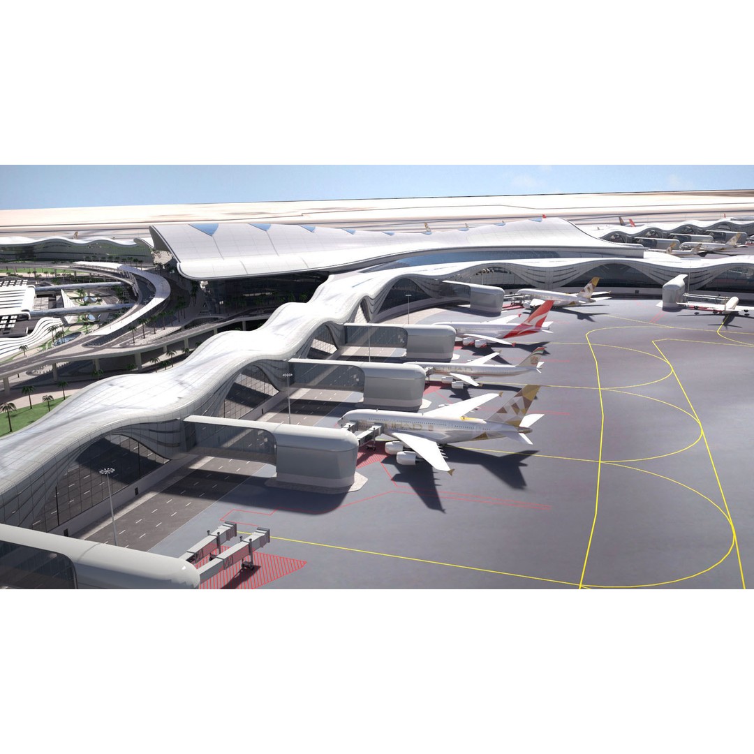 Abu Dhabi Airport 3D Model – High Detail Architectural Landmark, FBX - View 10