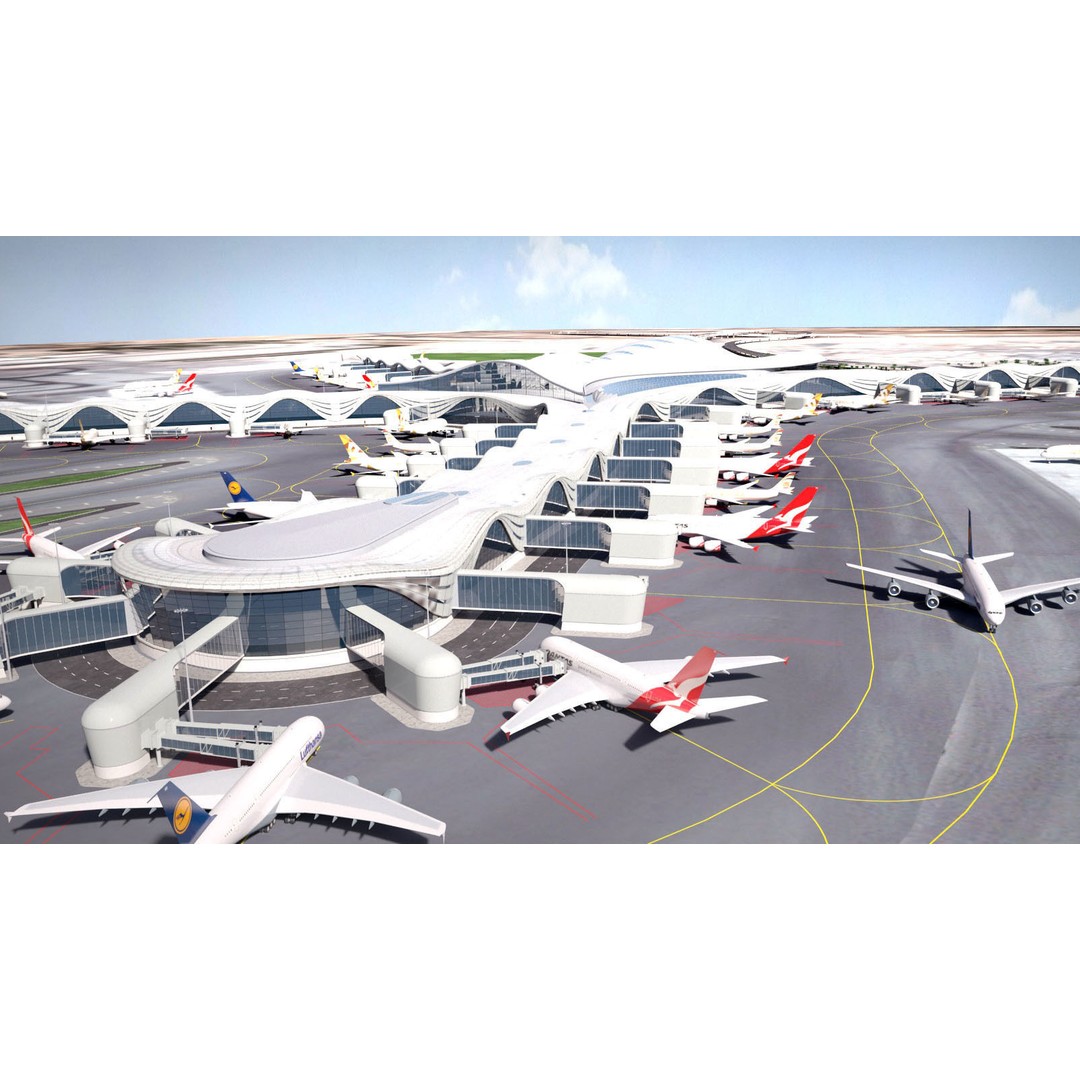 Abu Dhabi Airport 3D Model – High Detail Architectural Landmark, FBX - View 4