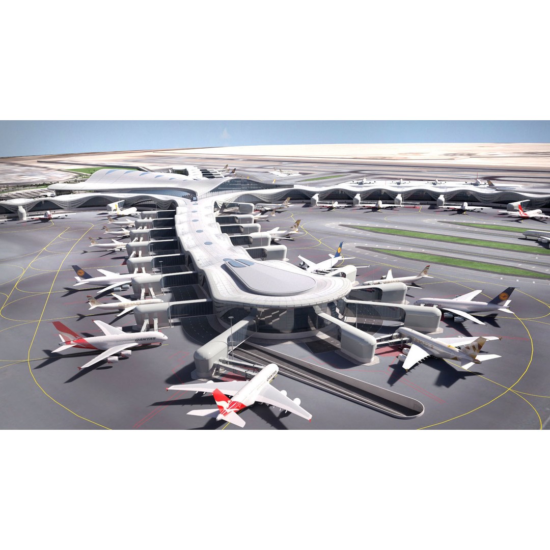 Abu Dhabi Airport 3D Model – High Detail Architectural Landmark, FBX - View 6