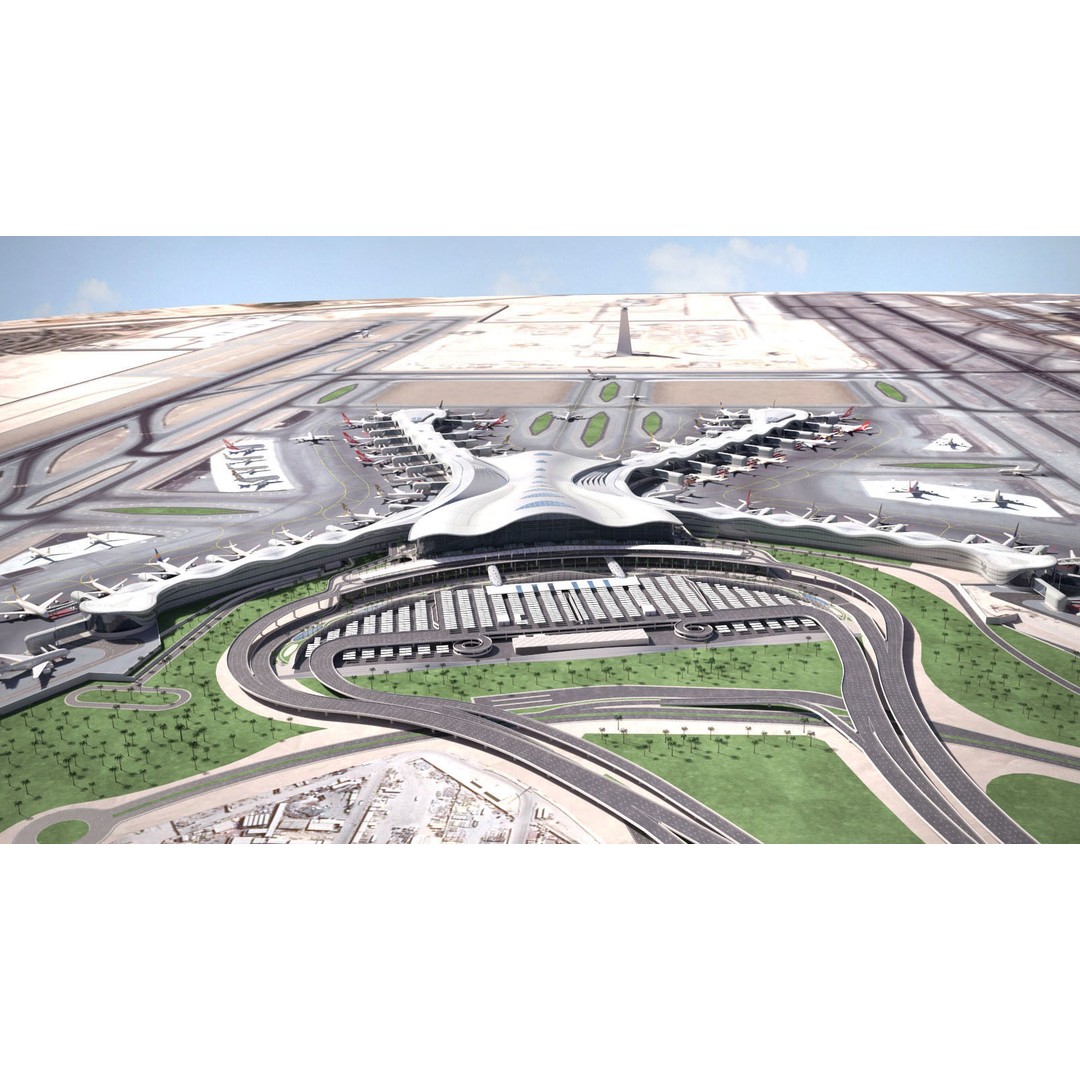 Abu Dhabi Airport 3D Model – High Detail Architectural Landmark, FBX - View 9