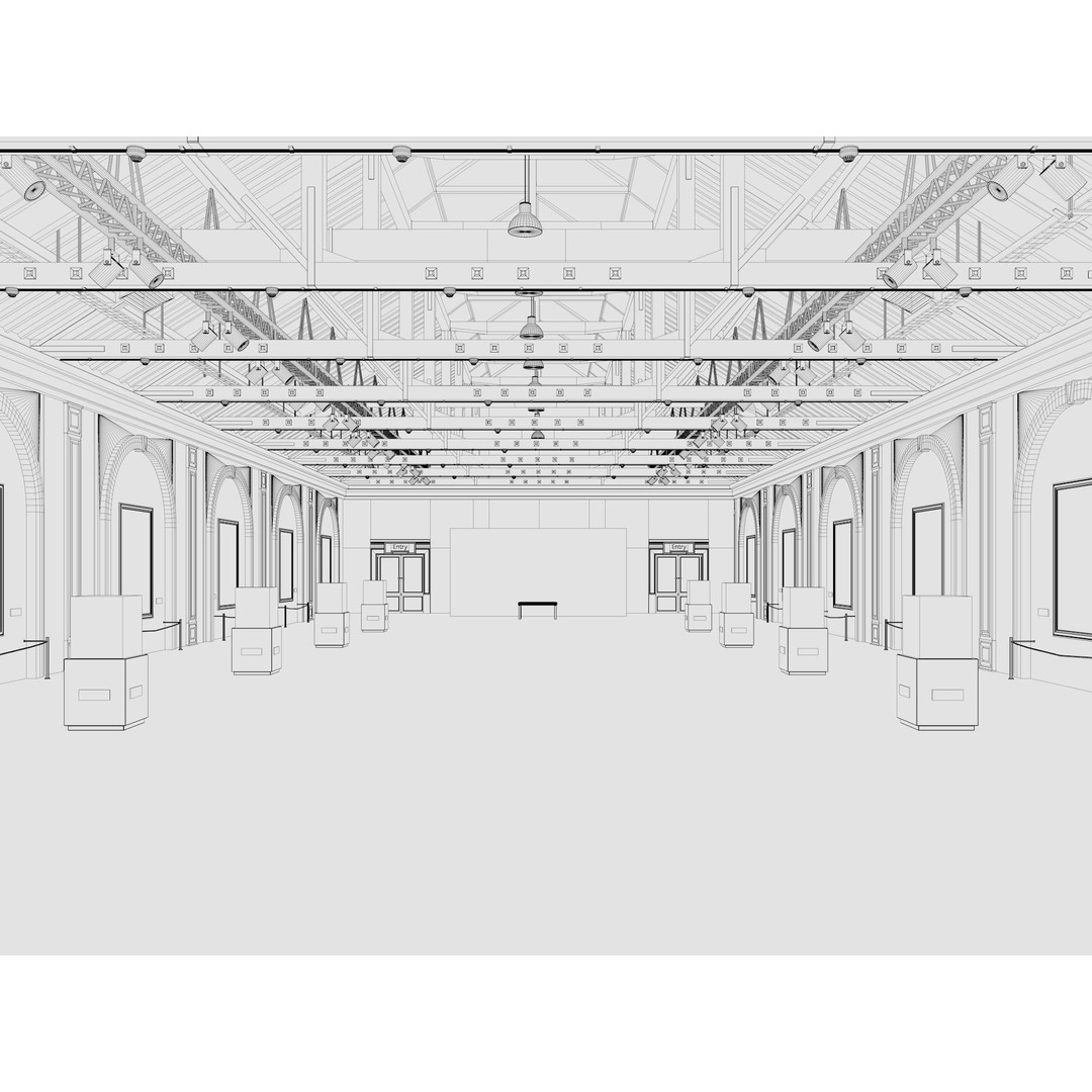 Art Gallery Exhibition Loft 3D Model – Modern Interior Design, FBX, Blender - View 10