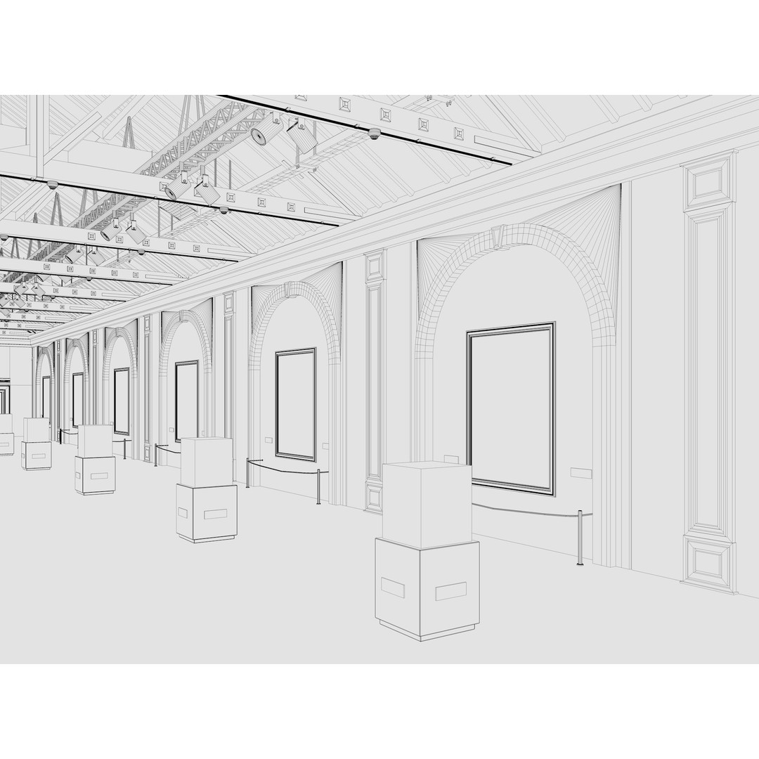 Art Gallery Exhibition Loft 3D Model – Modern Interior Design, FBX, Blender - View 12