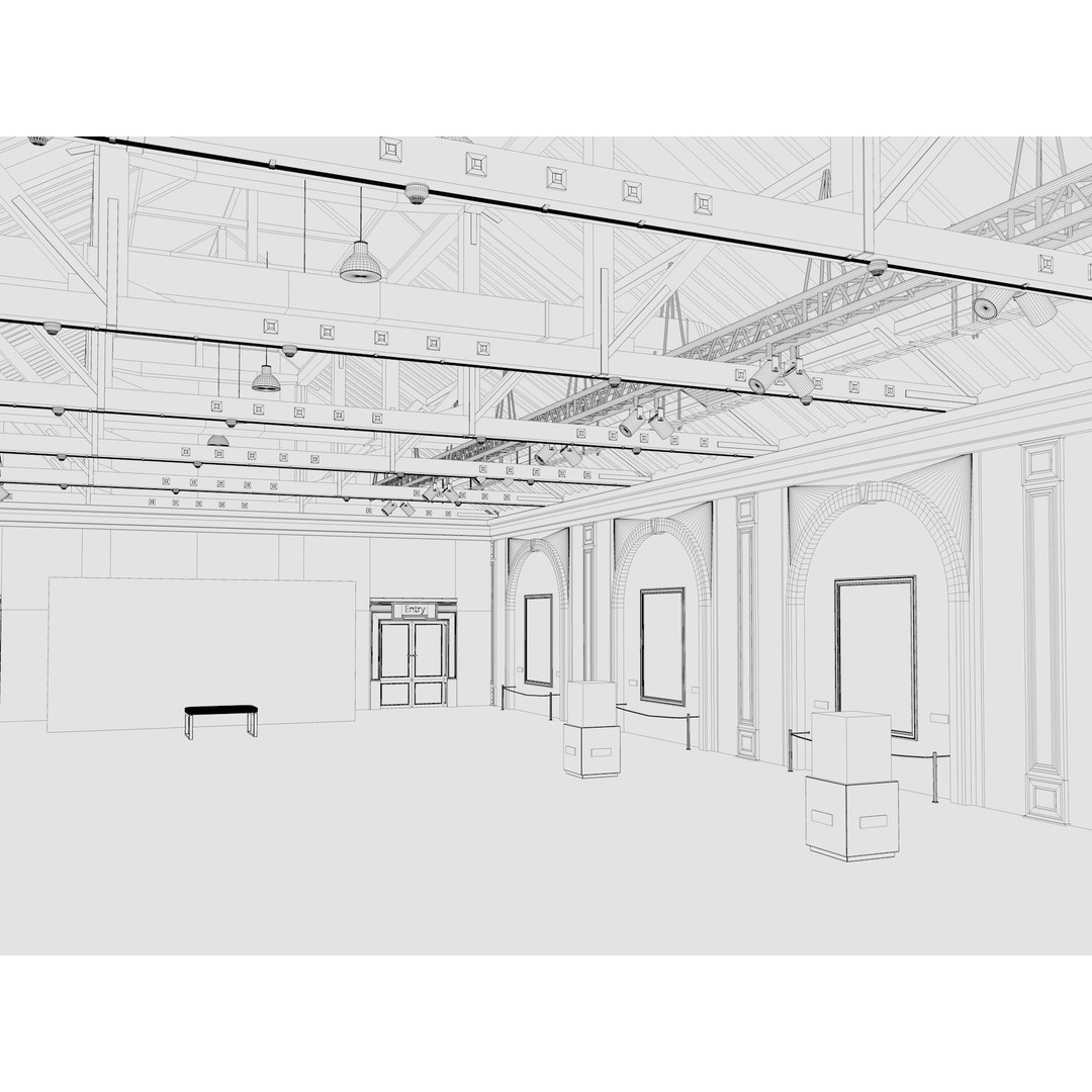 Art Gallery Exhibition Loft 3D Model – Modern Interior Design, FBX, Blender - View 15