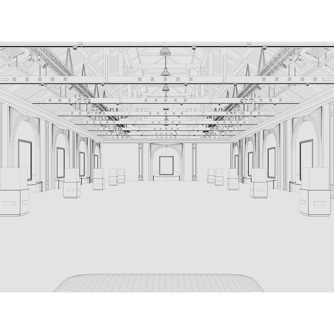 Art Gallery Exhibition Loft 3D Model – Modern Interior Design, FBX, Blender - View 16