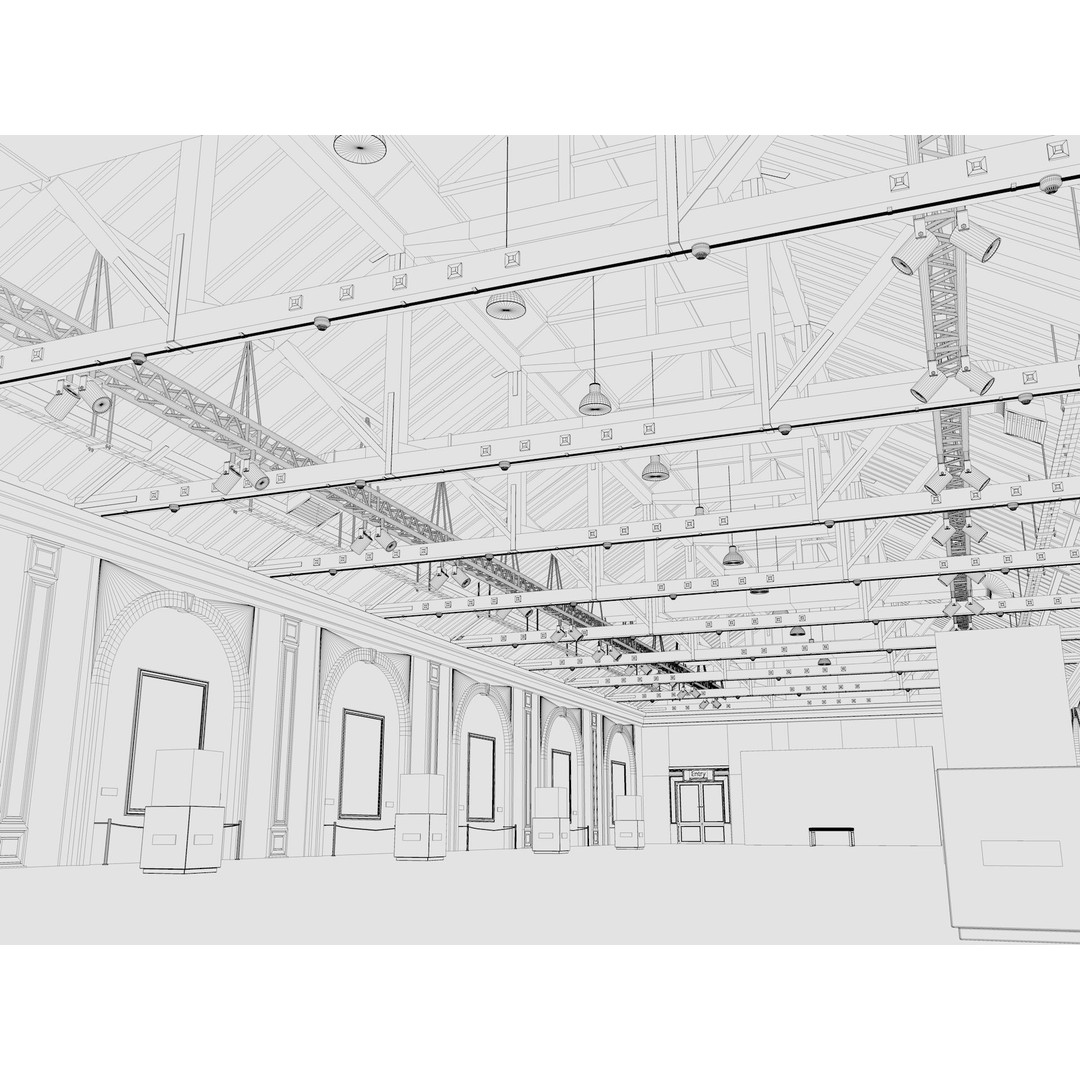 Art Gallery Exhibition Loft 3D Model – Modern Interior Design, FBX, Blender - View 17